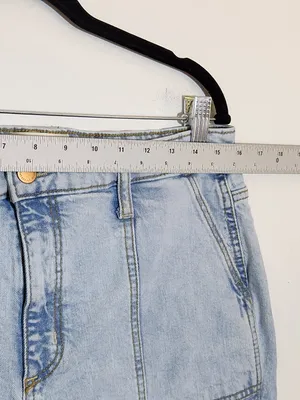 Universal Thread Light Wash High Rise Slim Straight Ankle Jeans Size 12 Flaw thumbnail 11