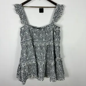 Altar'd State Gingham Cottagecore‎ Mini Dress Large Blue Tie Front Coquette thumbnail 7