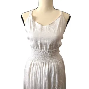 LUSANA Archie Linen Open Back Maxi Dress‎ White NWT Sz 4 thumbnail 6