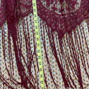 Emerette Burgundy / Wine Colored Lace Short Sleeved Kimono Size Small thumbnail 10