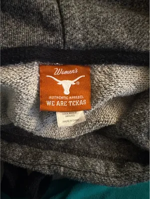 Women's We Are Texas Gray Hoodie with Orange Longhorn Logo thumbnail 3