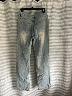 Rhinestone chain jeans Blue thumbnail 3