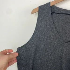 Madewell Heather Gray Knit Dress Shirt Strapless size Large 100% Cotton thumbnail 9