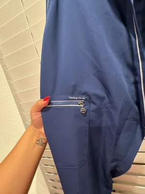 Healing Hands HH360 Women's Navy Blue Scrub Pants with Zipper Pocket SZ LP thumbnail 2