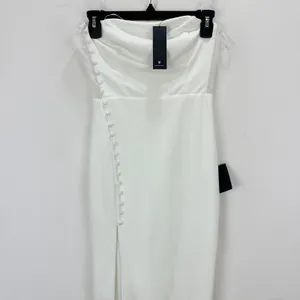 Lulus Loving the Feeling White Strapless Bodycon Midi Dress Cocktail XS NWT thumbnail 6