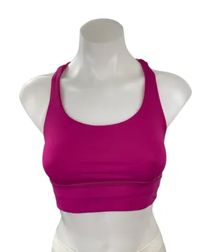 Lululemon Women's Pink Strappy Cross Yoga Athletic Sports Bra Crop Top Size 4 thumbnail 1