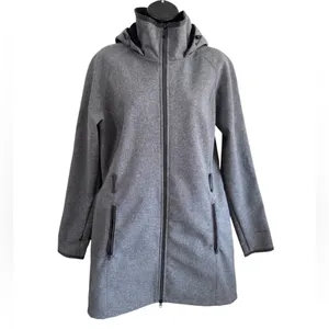 The North Face Women’s Wind Wall Jacket Coat Long Gray Missing Belt Sz L thumbnail 4