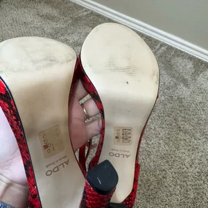 ALDO Red Snakeskin Stiletto Heels | New Without Box | Size 8.5 thumbnail 11