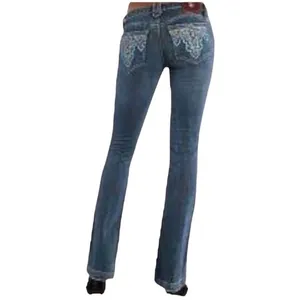 Y2k Antik Denim Embroidered Blue Jean Pants 30 thumbnail 2