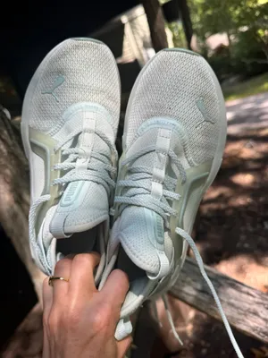 Blue shimmer puma shoes thumbnail 1