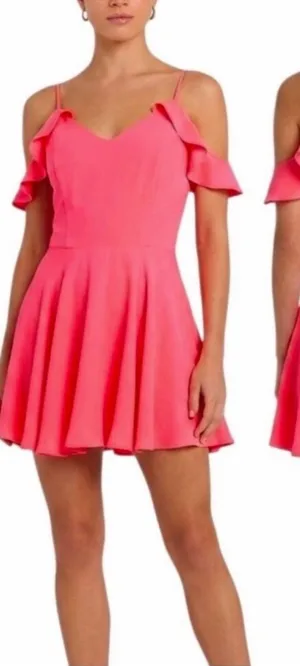 EUC Amanda Uprichard Silk Tate Dress Fluro Pink Size XS thumbnail 1
