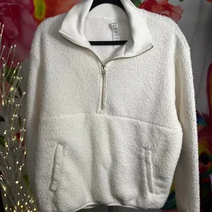 W117. 90 Degrees by Reflex white Sherpa quarter zip Size M thumbnail 1