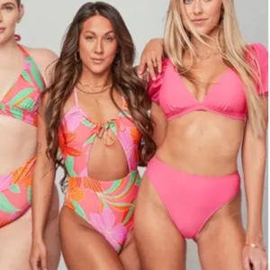 Cupshe NWT Tropical Floral Impressions Cutout One Piece Swimsuit Hot Neon Pink Size S thumbnail 6