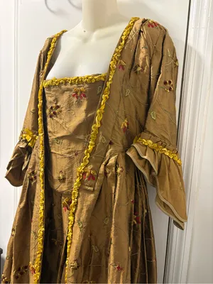 Gold rococo 18th century dress Size L thumbnail 6