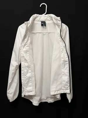 Women’s White Adidas Windbreaker Jacket Full-Zip size small thumbnail 7