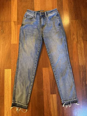 Judy Blue Los Angeles Boyfriend Fit Womens Jeans Size 1/25 Blue Senim Raw Hem thumbnail 1