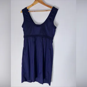 calypso st barth Medium Navy Blue‎ Silk Sheath Dress Empire Waist thumbnail 2