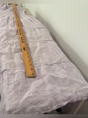 Hill House Home Lavender Stripe Linen Ellie Nap Dress Midi Smocked Preppy Med thumbnail 7