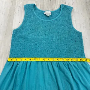 Company One Blue Chore Dress L Distressed Stained Garden Work Artist Smock thumbnail 11