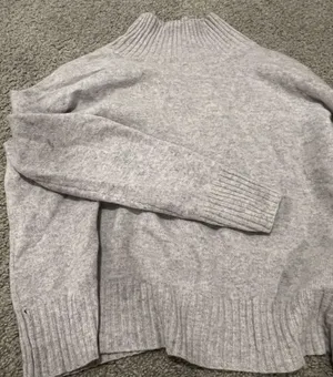 Free People Light Gray Ribbed Sweater thumbnail 1
