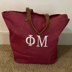 Large Pink Phi Mu Travel Bag thumbnail 1