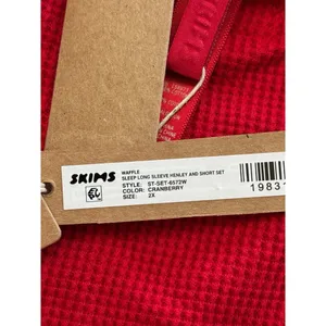 Skims Waffle Long Sleeve Henley Cranberry Size 2X thumbnail 11