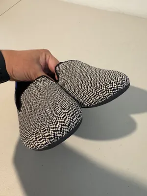 Rothys The Loafer in Slate Herringbone Size 7.5 Academia Minimalist Flats Office thumbnail 6