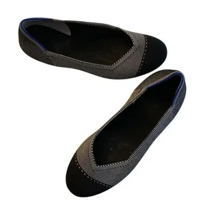 Rothy's The Round Toe Grey Mist black Captoe women's size 8 thumbnail 1
