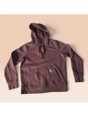 Carhartt Half Zip Hoodie Pullover in Heathered Brown thumbnail 2