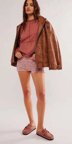Free People Skyline Leather Jacket- size Medium thumbnail 1