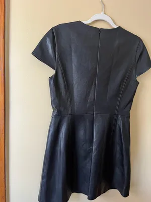 Amanda Uprichard Black Faux Leather Mini Dress thumbnail 9
