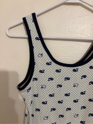 dELiA*s White Tank Sleep Slip with Navy Whale Motif thumbnail 5