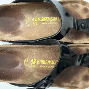 Birkenstock Gizeh Birko-Flor Patent Black Sandals Size 42 US 11 thumbnail 4