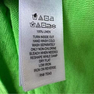 Halston Heritage Linen Tank Top Thin Straps Lime Green size Small Beachy coastal summer‎ thumbnail 5