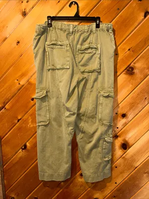 Free People We The Free Tahiti Pull-On Cargo Pants in Dried Herb green thumbnail 6