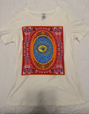 Graphic Sun & Eye Tee in Cream, Red, Blue - bundle & save! thumbnail 1