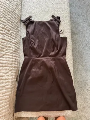 Gianni Bini Brown open back high neck mini dress thumbnail 6