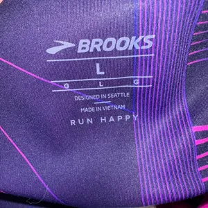 Brooks Women's Running Leggings Purple Geometric Activewear Size L No drawstring thumbnail 5