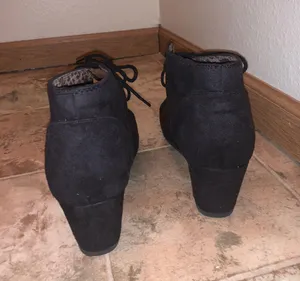 Lace Up Wedges Black Size 9.5 thumbnail 4