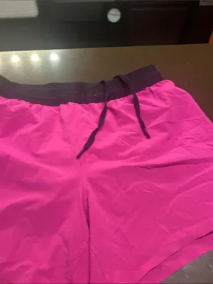 All In Motion Women’s Hot Pink Athletic Shorts with Black Waistband thumbnail 2