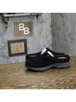 Easy Spirit Travelport Womens Slip On Suede Athletic Clogs Black 5M thumbnail 7