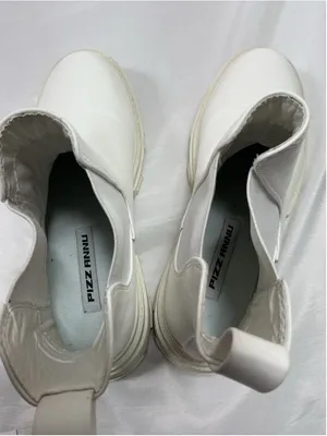 Womans Excellent Pizz Annli Chelsea Platform Ankle Boots 7.5 White Pull On thumbnail 5