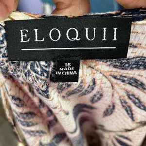 Eloquii Floral Puff Sleeve Midi Dress‎ in Cream Size 16 thumbnail 10