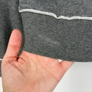 Evereve Womens Gray Raw Edge Exposed Seam Pocket Sweatshirt Size Large L‎ thumbnail 6