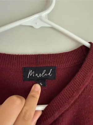 Marled Burgundy Crewneck Sweater thumbnail 2