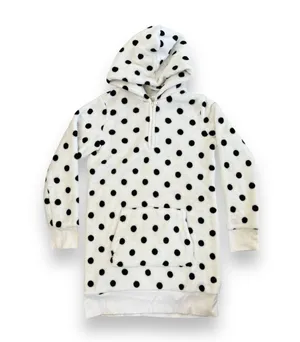 GUC WHITE CHOCOOLATE Long Fleece Polka Dot Hoodie thumbnail 1