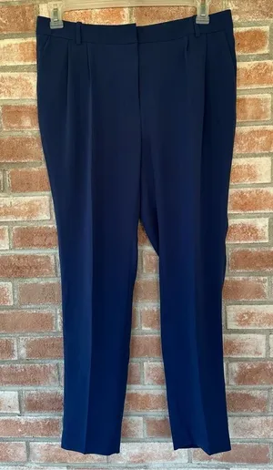 J. Crew Trousers Pants Pleated NEW Women’s 8 Blue Professional Dress Pants thumbnail 1