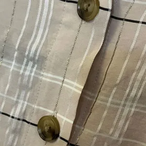Ann Taylor Tan Plaid Dressy Blouse M thumbnail 4