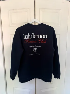 Lululemon Heavyweight Fleece Pullover Tennis Club Navy Blue Sweatshirt Oversized thumbnail 6
