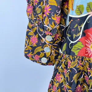 NWOT Farm Rio Floral Swans V-Neck Long Sleeves Mini Dress Size M thumbnail 7